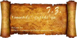 Tamaskó Zoltána névjegykártya